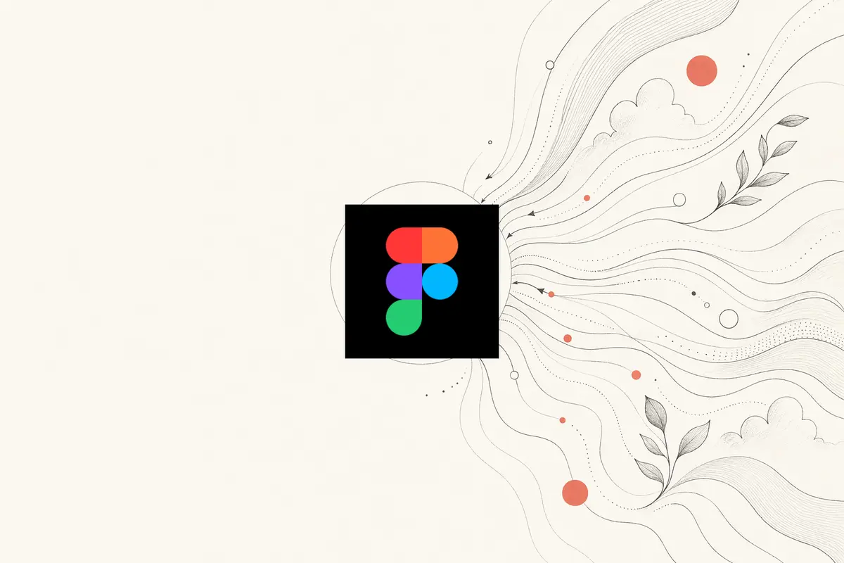 Open Design vs Figma Make — ilustração editorial em papel de tom quente de um prompt convergindo para um hub de design que é seu